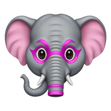 an elephant with pink mask
 sticker