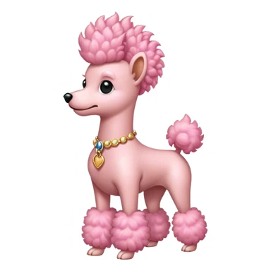 Pink poodle with Mohawk  sticker