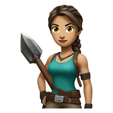 Lara Croft with her pickaxe  sticker