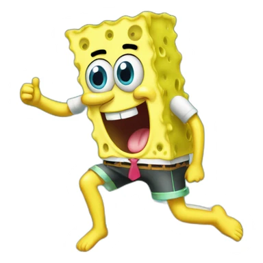 Sponge bob in pool party sticker
