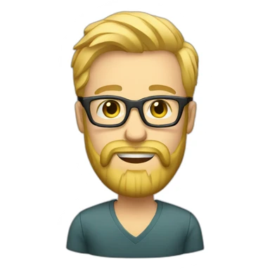 blonde bearded designer with glasses computer sticker