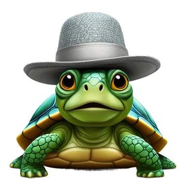 photorealistic turtle in a jewish hat  sticker
