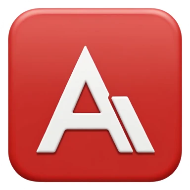 Flat vector emoji icon of a translation symbol, two overlapping rounded squares, the primary color is corporate RED, the front square features a bold white letter 'A', the back square features a bold white Arabic letter 'ع', minimalist UI style, high contrast, white background. sticker