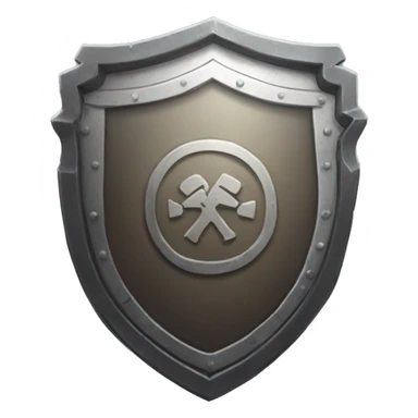 shield sticker with a dumbell drawing in the middle sticker