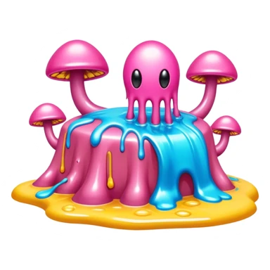surreal melting SPAM alien landscape sticker