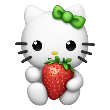 hello kitty holding strawberry  sticker