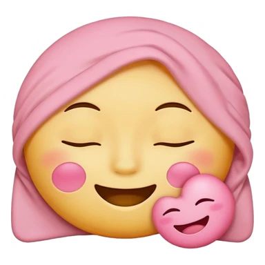 sleeping emoji with pink mask sticker