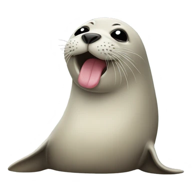 seal giving a kiss sticker