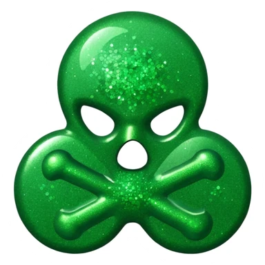 glitter green toxic symbol sticker