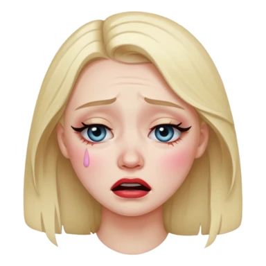 girl with makeup on but she’s crying sticker