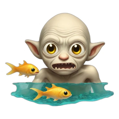 gollum with fish sticker