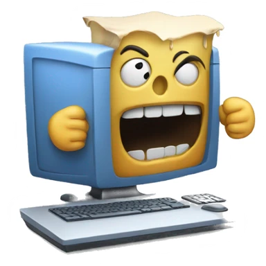 a computer barfing sticker