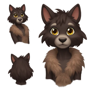 Anthro Shy Cute Cool Edgy Pretty Dark Brown Furry Animal Anthro Sona sticker