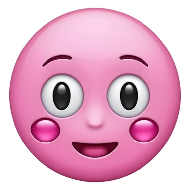 Pink emoji saying oh sticker