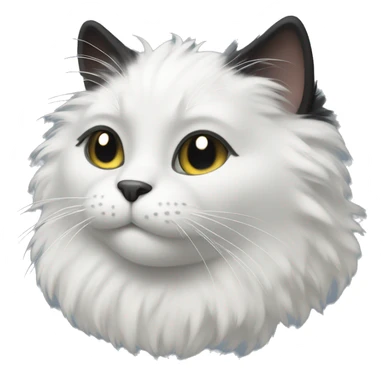 fluffy black cat with white spot on month sticker