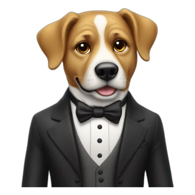 Mr Monopoly with a mustache as a dog sticker