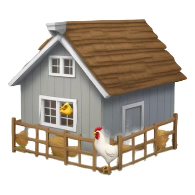House with chicken coop sticker