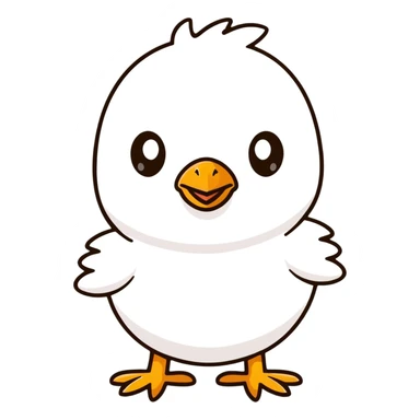 a cute black baby chick with big eyes sticker