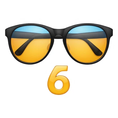 Sunglasses with the number 67 on them sticker