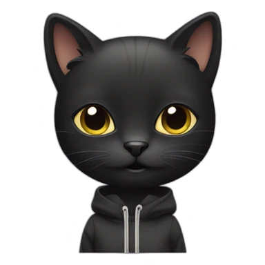 cute black cat in sportswear  sticker