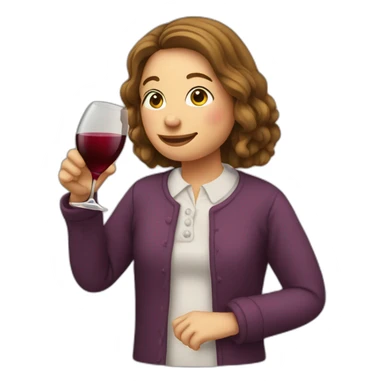 Attje Kuiken drinking wine sticker
