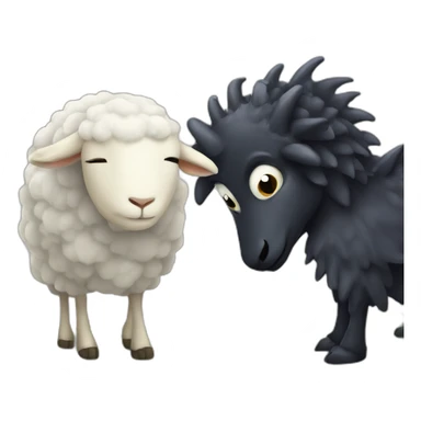 Dark dragon, slipping on a sheep sticker