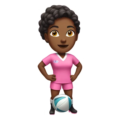 woman playing rugby in pink sticker