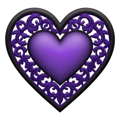 black and purple lace heart sticker