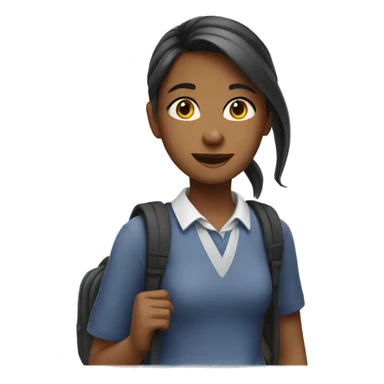 Girl goes to school.  sticker
