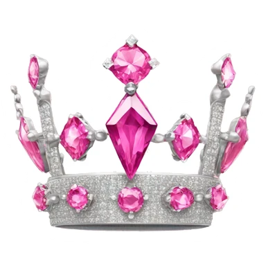 Queens crown with pink diamonds and pink jewels  sticker