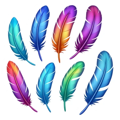 Different colored feathers floating ￼ sticker