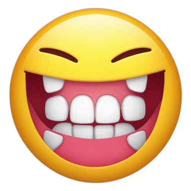 Smiley face with upper teeths biting lower lip sticker