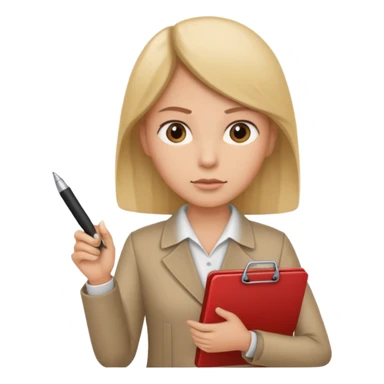 person with clipboard and pen, user interview sticker