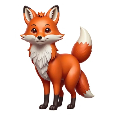 cinematic-[fox]-realistic-full-body-standing on all fours-emoji,-tail-tucked-close,-head-tilted-dramatically,-fox-[red]-fur,-simplified-yet-realistic-focused-features,-highly-detailed,-glowing-with-an-almost-sarcastic-glow big antlers sticker