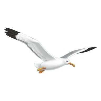 Albatross flying over ocean sticker