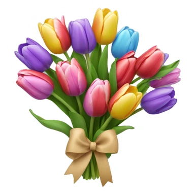 a bouquet of multicolor tulip flowers sticker