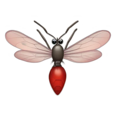 mosquito con cara amorosa rodeado de corazones sticker