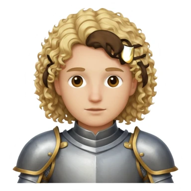 Knight with blonde hair and curly hair no mustache wearing armor sticker