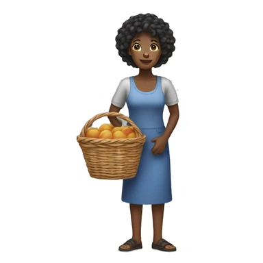 Black woman standing with basket sticker