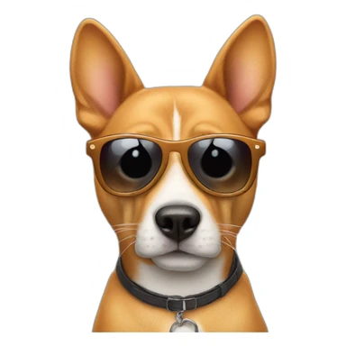 funny dog with sunglasses and cool cat sticker