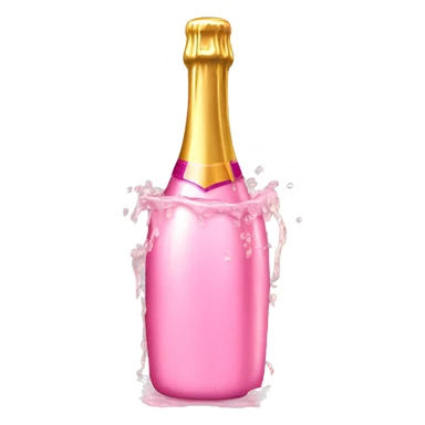 wet pink champagne bottle sticker