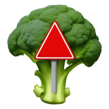 brocolli with stop stop sign on it sticker