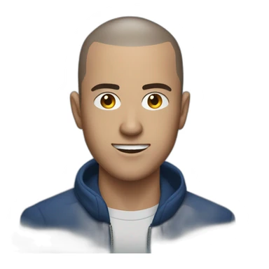 A buzzcut men with blue flames in his eyes sticker