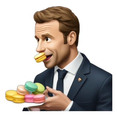 macron eating macaron sticker
