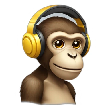 monkey with headphones sticker