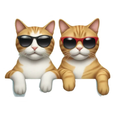 two cats wearing sunglasses relaxing sticker