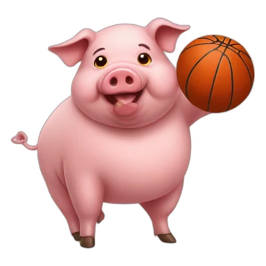 Pig with a Basketball sticker