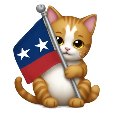 cat hugging texas flag sticker