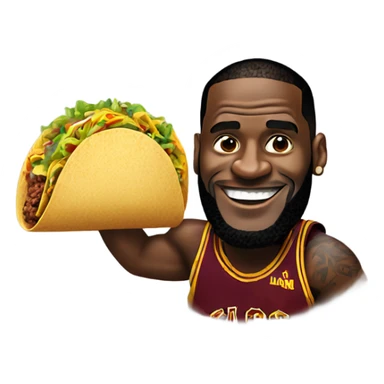 LeBron James holding a taco sticker
