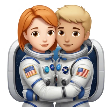 Astronaut couple cuddling together  sticker